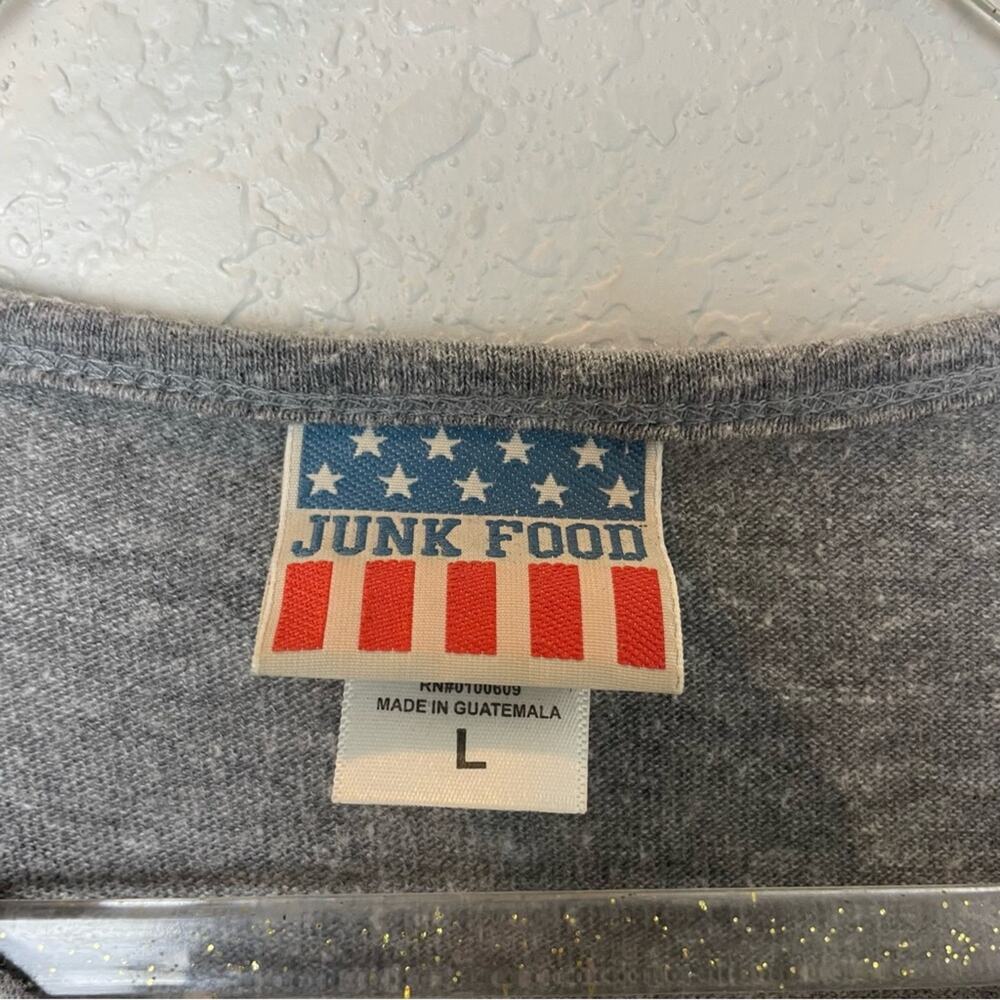 JUNK FOOD Vintage Feel Houston Texans Gray Henley Shirt Size L - Picture 4 of 7